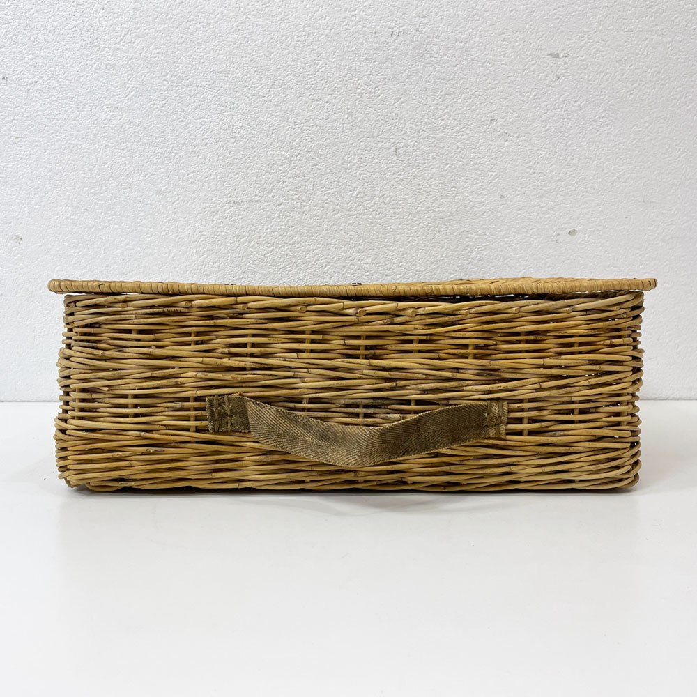 トラックファニチャー TRUCK FURNITURE RT バスケット RT BASKET RTB-4 フタ付き ラタン 布持ち手 底板 定価26,400円 ●