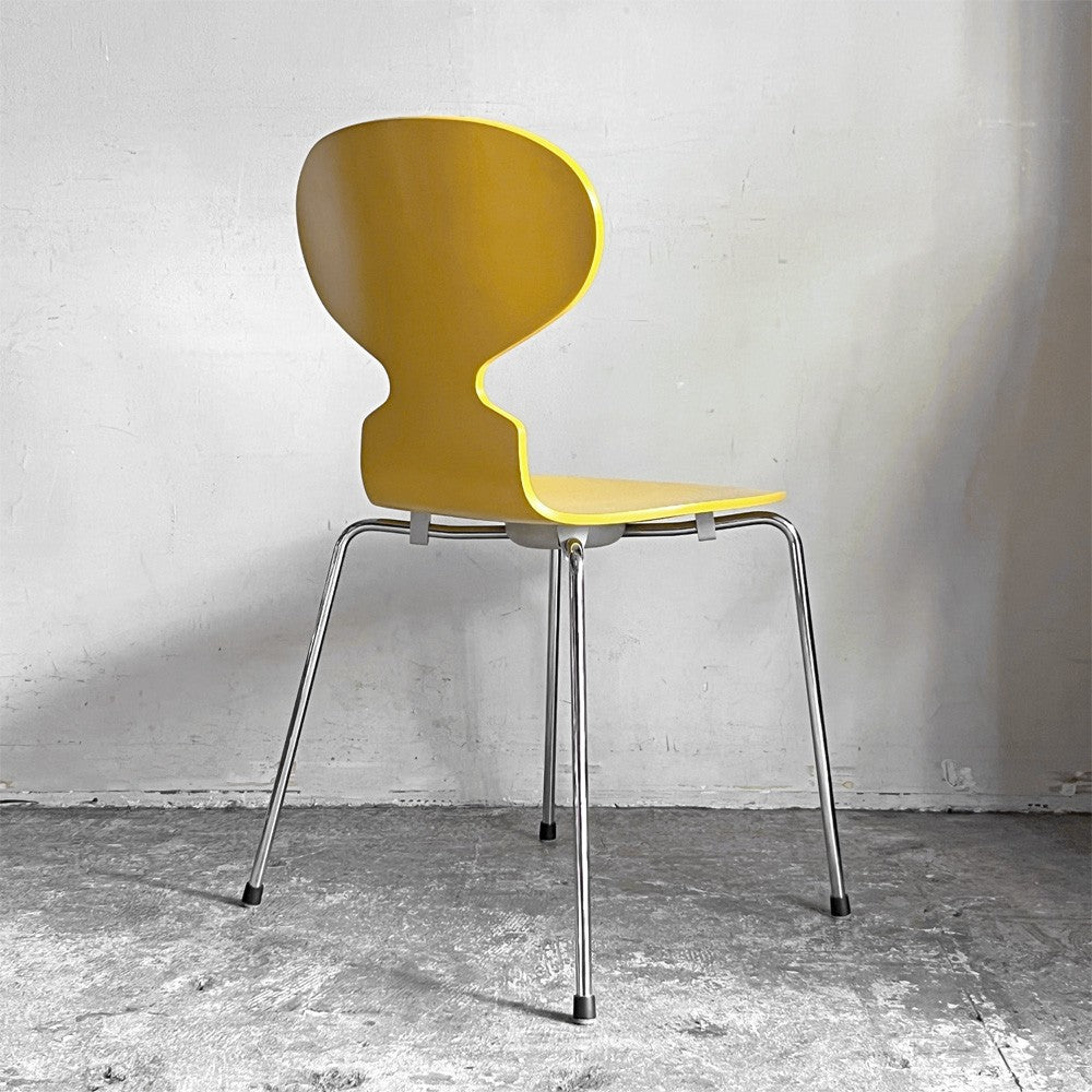 フリッツハンセン Fritz Hansen アントチェア ANT CHAIR 4本脚 イエロー ラッカー仕上げ 2002年製 アルネ・ヤコブセン デンマーク 北欧家具 ■