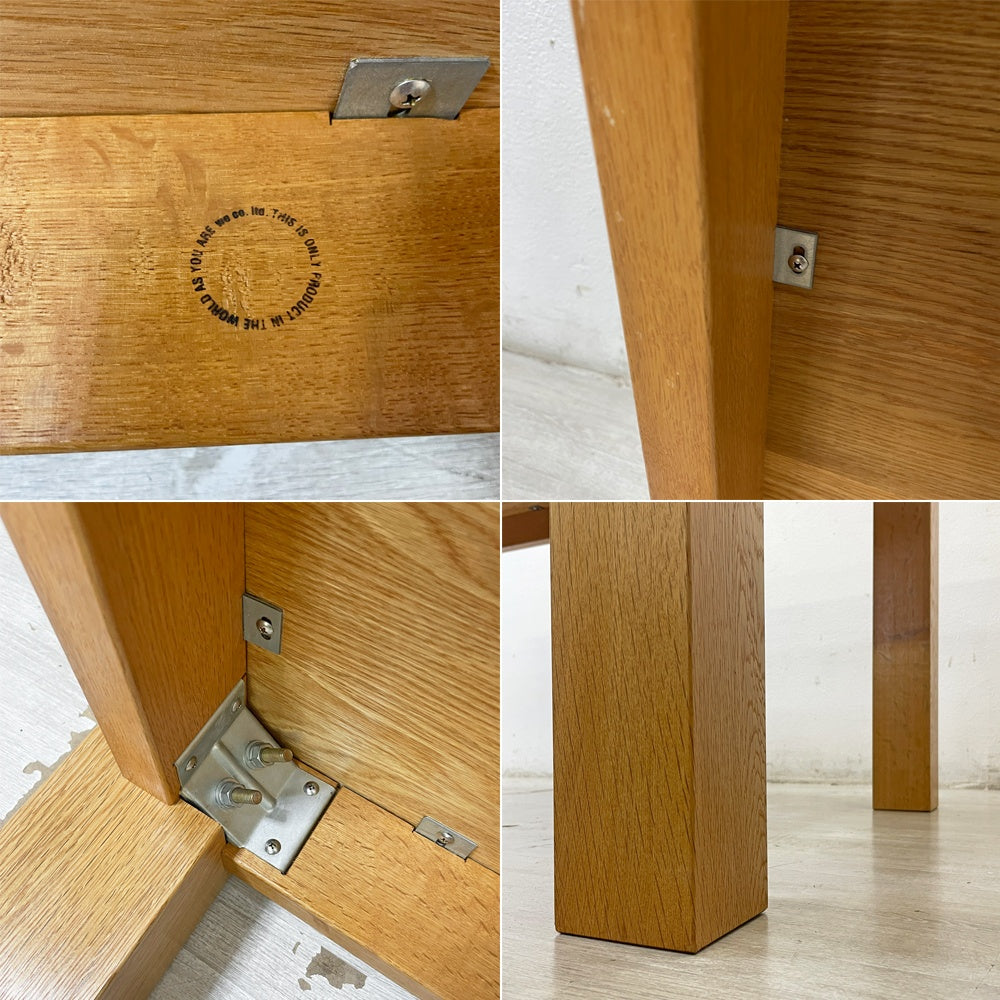 オーク無垢材 オーダー ダイニングテーブル W160cm シンプル ナチュラルデザイン サンディング加工済み オイルフィニッシュ ●