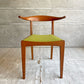 ウッドユウライクカンパニー WOOD YOU LIKE COMPANY アイチェア クッション AI CHAIR ハーフアームチェア チェリー無垢材 ファブリック ライトグリーン 座面張替済 A ♪