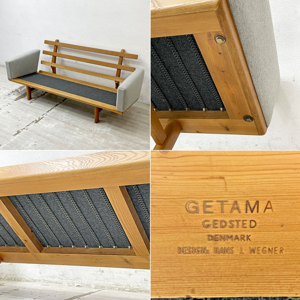 ゲタマ GETAMA GE236 3シーター ソファ ハンス・J・ウェグナー Hans J Wegner ファブリック マハラム社 モード生地 オーク無垢材 北欧 デンマーク ビンテージ ●