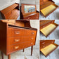 北欧ビンテージ Scandinabian Vintage チーク材 ライティングビューロー ドレッサーデスク キャビネット スライド天板 ミラー付き 北欧家具 ♪