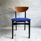 ネイサンファニチャー NATHAN Furniture  ダイニングチェア チークプライウッド ブラックフレーム ファブリック ブルー系カラー 英国 UKビンテージ 張り替え済み A ♪