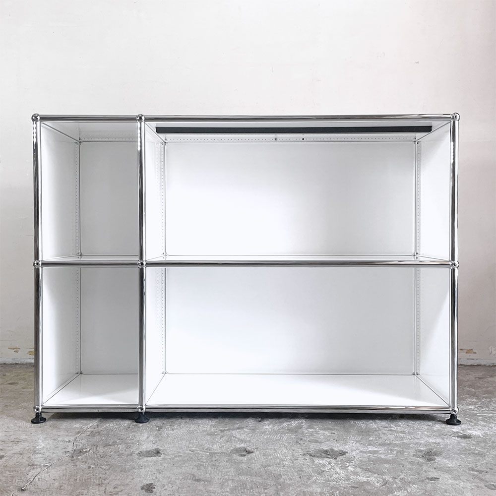 USMハラー USM Haller モジュラーファニチャー Modular Furniture ハラーシステム キャビネット シェルフ 本棚 2列2段 ホワイト スイス ■