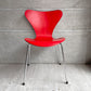 フリッツハンセン Fritz Hansen 3107 セブンチェア カラードアッシュ ガラレッド Gala red アルネ・ヤコブセン Arne Jacobsen 廃番カラー 90’s デンマーク 北欧家具 ♪