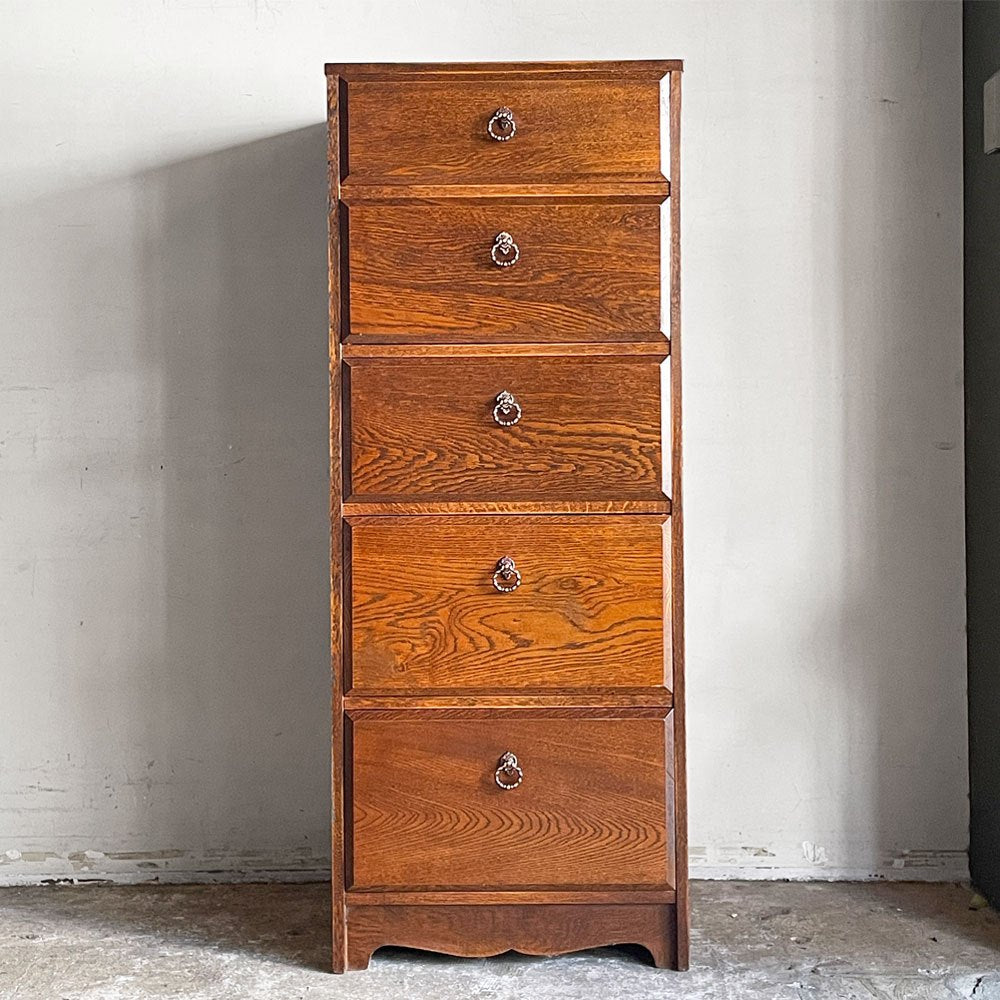 三越家具 カントリーハウス COUNTRY HOUSE ブルージュ Brugge スリムチェスト 5ドロワー 引出し箱 大 オーク材 クラシカル ■