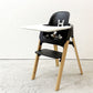 ストッケ STOKKE ステップス チェア Steps Chair ベビーチェア ブラック×ホワイト ベビーセット トレイ付き  ●
