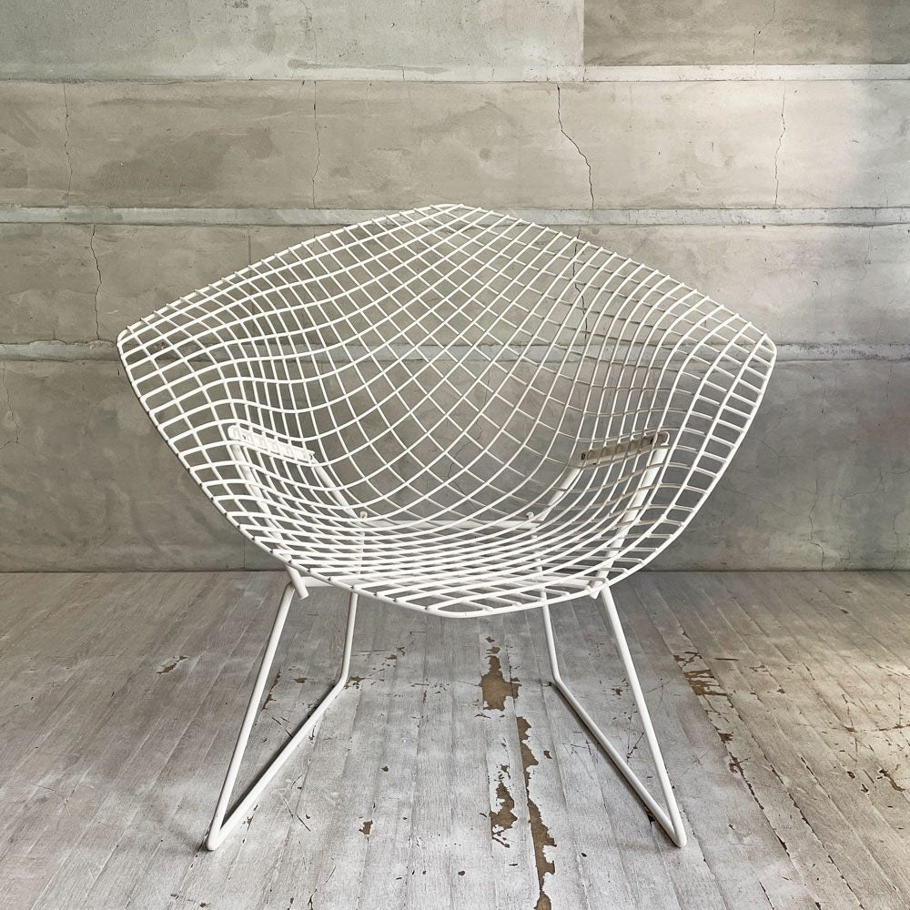 ノル Knoll ビンテージ ダイヤモンドチェア Diamond Chair ハリー・ベルトイア Harry Bertoia ホワイトフレーム ミッドセンチュリー ♪