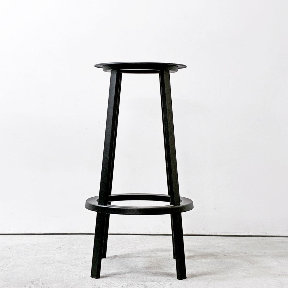 ヘイ HAY リボルバー バースツール ハイ REVOLVER BAR STOOL HIGH H76cm ブラック 回転式座面 レオン・ランズメイヤー デンマーク 定価￥56,100 - A ●