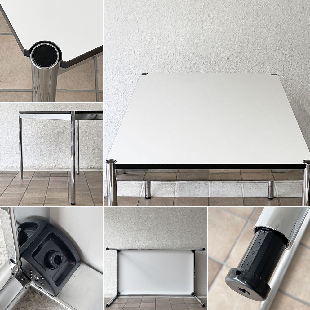 USMハラー USM Haller モジュラーファニチャー ハラーテーブル デスク W125 x D75 × H74cm  パールグレーラミネート (ホワイト) モダンデザイン ◇