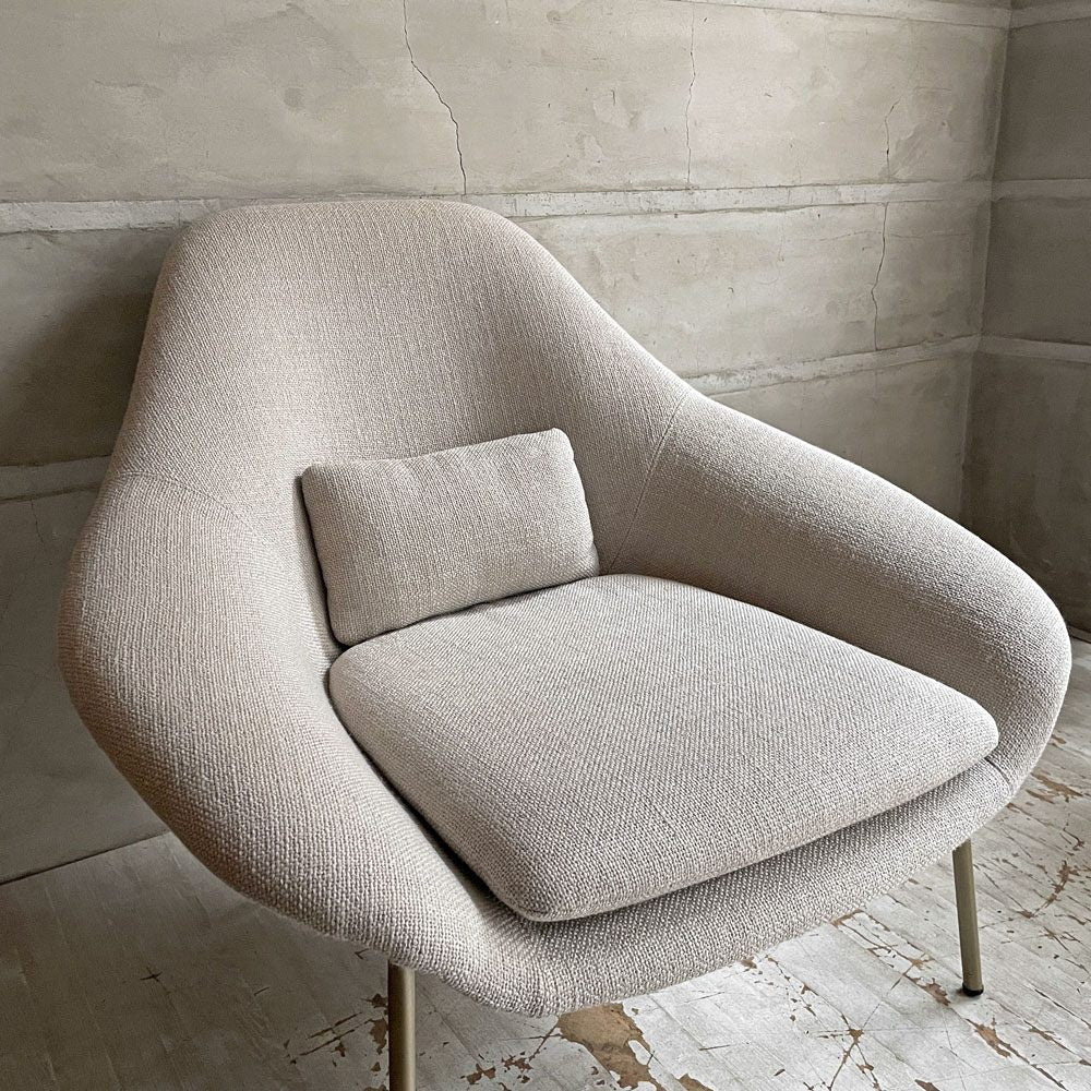 ウエストエルム West Elm ロワン ROWAN ラウンジチェア イージーチェア＆オットマン ベージュ系 ファブリック モダンデザイン ♪