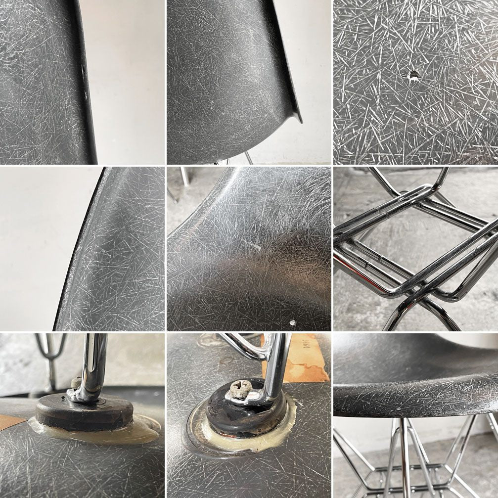 ハーマンミラー Herman Miller 2ndビンテージ サイドシェルチェア FRP製 エレファントハイドグレー エッフェルベース C&R イームズ ミッドセンチュリー ■