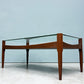 ハイクオリジナルファニチャー HIKE Original furniture ガラスソファテーブル Glass sofa table ウォールナット材 W100cm ◎