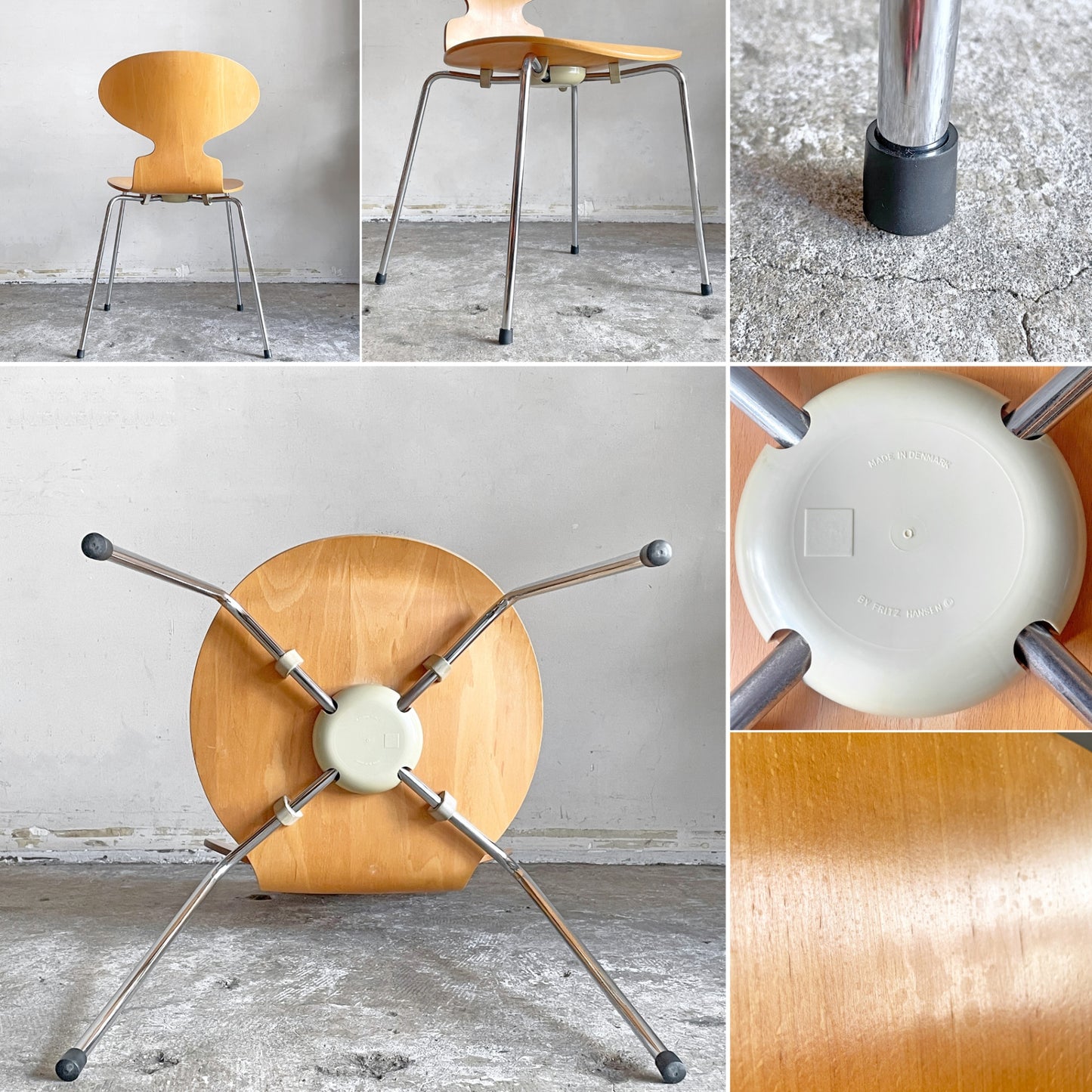 フリッツハンセン Fritz Hansen 3101 アリンコチェア アントチェア 4本脚 ナチュラルビーチ ラッカー仕上げ アルネ・ヤコブセン C ■
