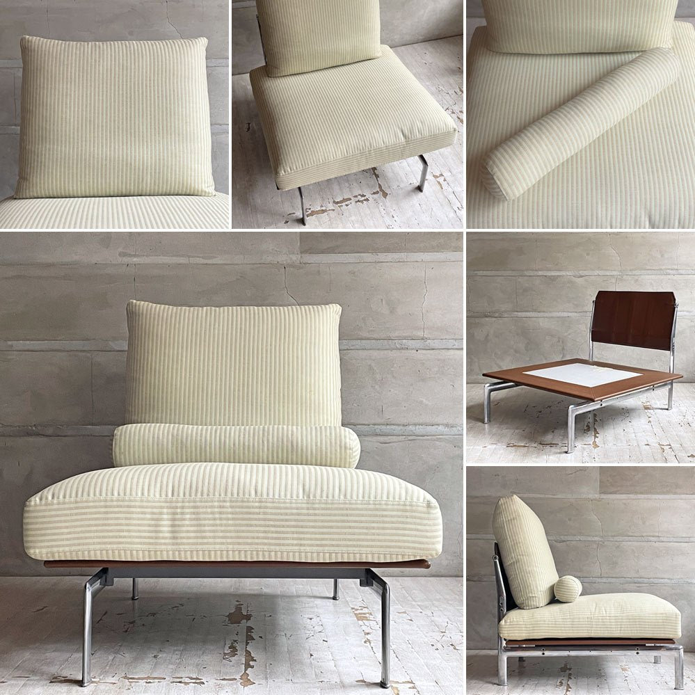 ビーアンドビー イタリア B&B Italia デイエシス DIESIS ラウンジチェア 1Pソファ ファブリック レザー ボルスタークッション付き アントニオ・チッテリオ モダンデザイン ♪