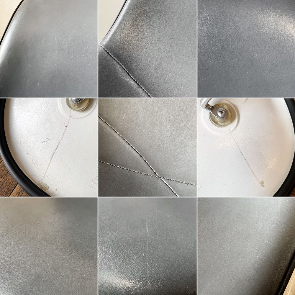 ハーマンミラー Herman Miller サイドシェルチェア モダンファニチャーセールス FRP製 ホワイトシェル ナウガレザー ダークグレー エッフェルベース C&R イームズ ◎