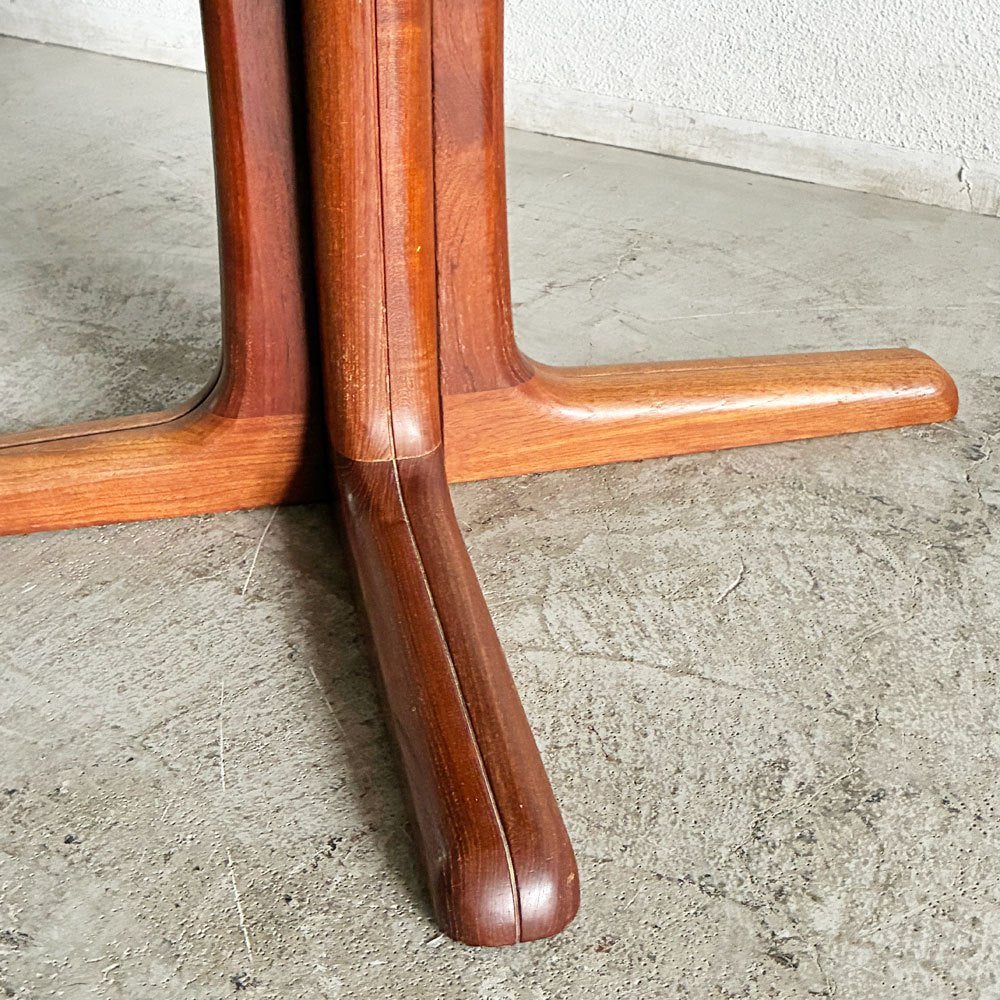 デューロン dyrlund 伸長式 ラウンド ダイニングテーブル チーク無垢材 追加天板欠品 北欧家具 デンマークビンテージ  〓