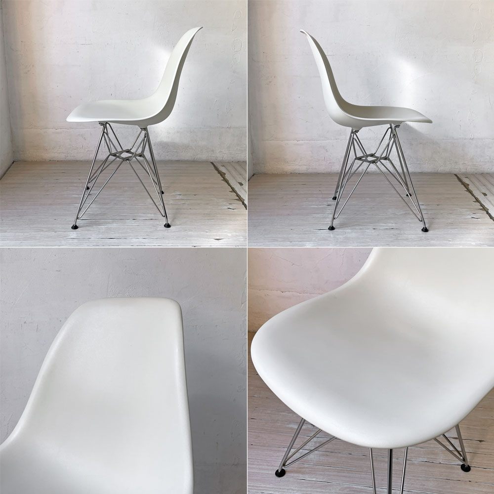 ハーマンミラー Herman Miller サイドシェルチェア ホワイトシェル ポリプロピレン製 エッフェルベース DSR C&R イームズ ミッドセンチュリー ★