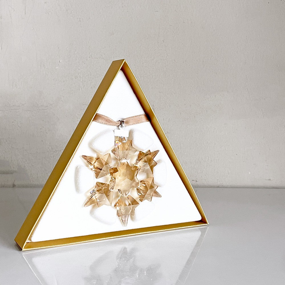 スワロフスキー SWAROVSKI クリスマスオーナメント SCS会員限定 2010年 ゴールデンシャドウ 結晶モチーフ クリスタル 箱付き ■
