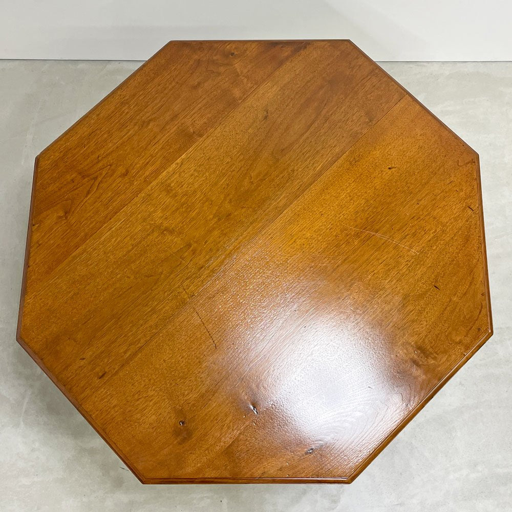 ビンテージ Vintage オクタゴナルテーブル オケージョナルテーブル キャスター付き 八角形天板 W91.5cm クラシカルデザイン ●