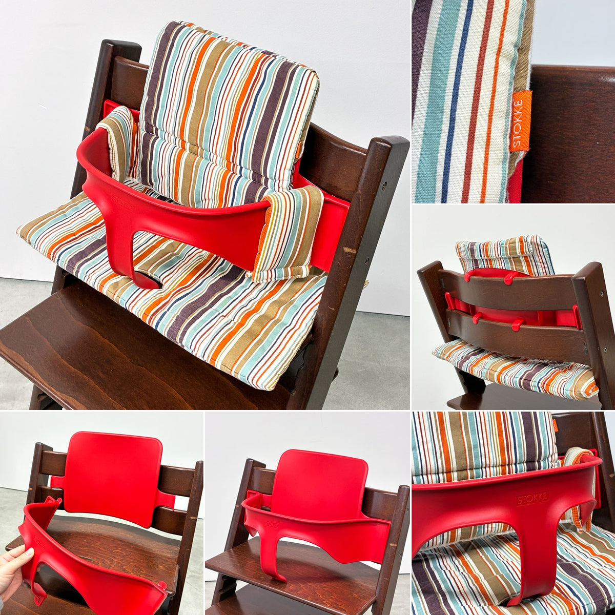 ストッケ STOKKE トリップトラップ TRIPP TRAPP ベビーチェア キッズチェア SN4 プラスチックガード/クッション付 ノルウェー 北欧家具 ◎