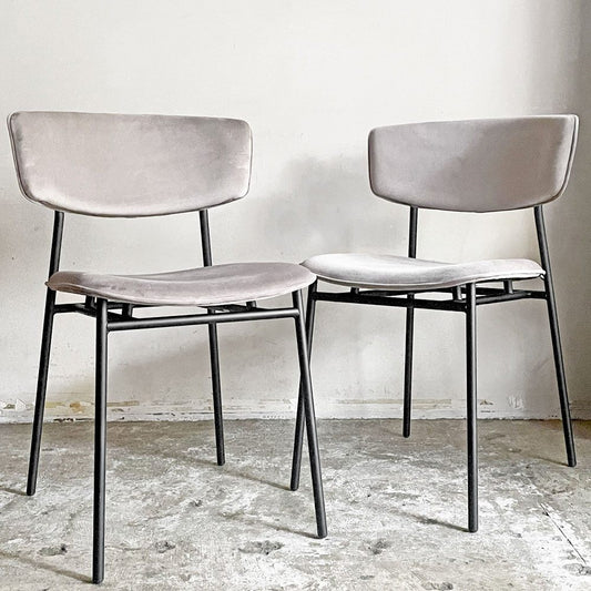 カリガリス Calligaris フィフティーズ FIFTIES ダイニングチェア サンドカラー×マットブラック ファブリック ベルベット スチール脚 モダンデザイン イタリア A ■