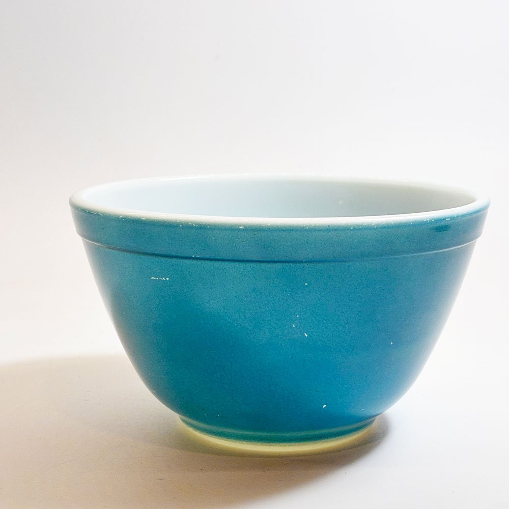 オールドパイレックス OLD PYREX ターコイズブルー ミキシングボウル Sサイズ Φ14.5cm 耐熱ミルクガラス USビンテージ ★