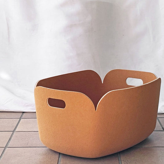 ムート MUUTO レストアバスケット RESTORE BASKET レギュラー バーントオレンジ フェルト地 ミカ トルバネン 専用袋付き デンマーク C ◇
