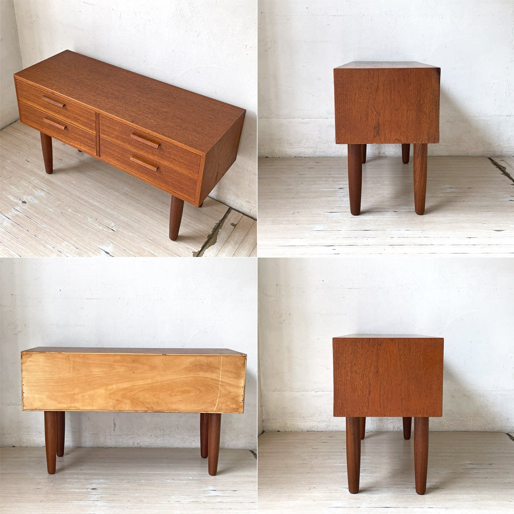 デンマークビンテージ カイ クリスチャンセン Kai Kristiansen 4dr ダブルチェスト Double chest チーク材 スモールチェスト Denmark ★