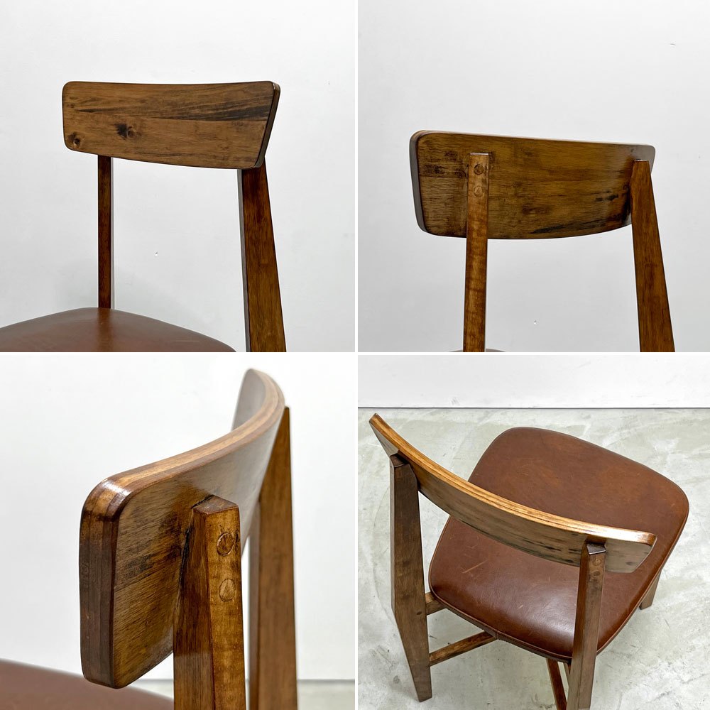 ジャーナルスタンダードファニチャー j.s.F シノン CHINON CHAIR ダイニングチェア PVCレザーシート ラバーウッド材 ブラウン ●