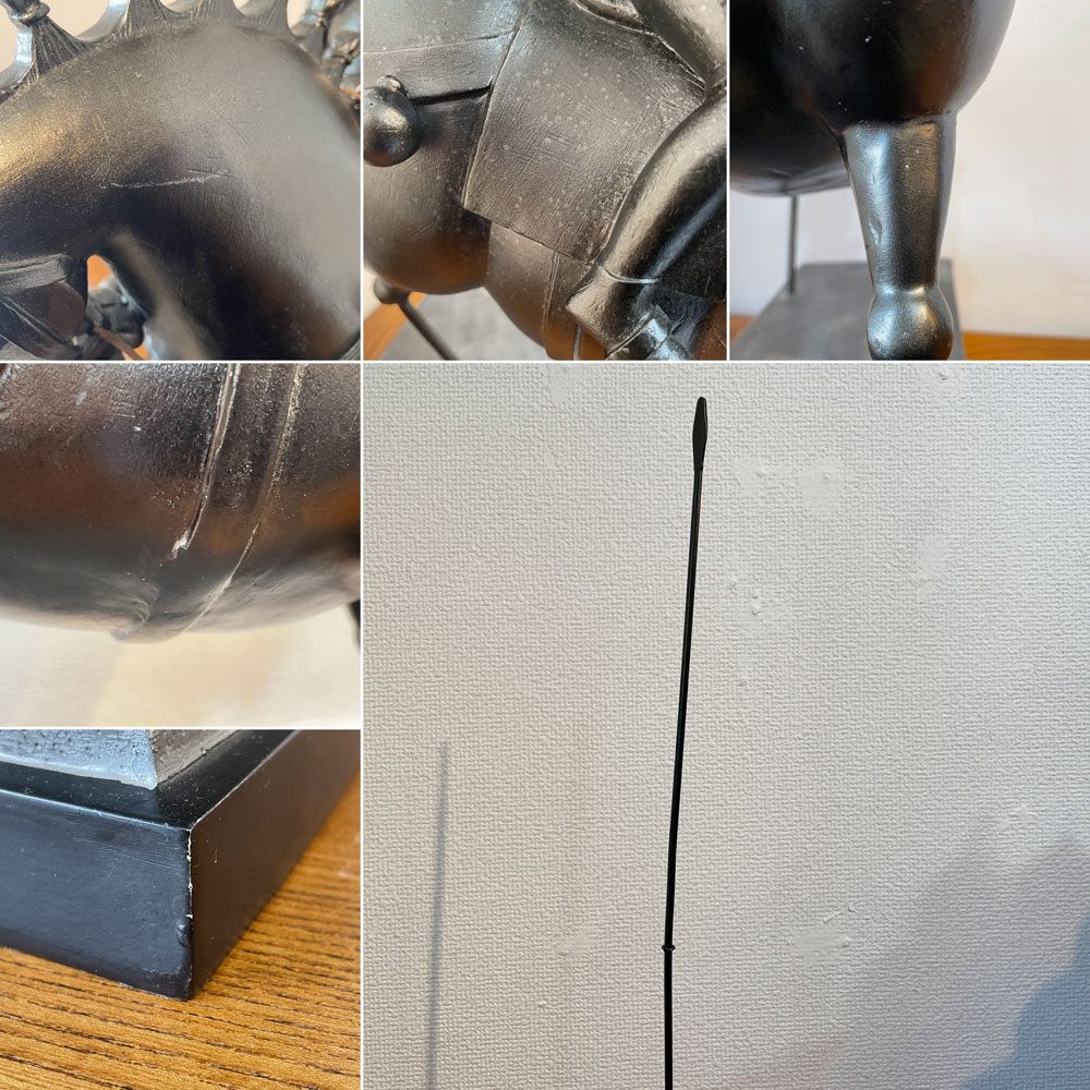 カレ KARE ナイトブラック オブジェ 置物 合成樹脂 スチール 乗馬騎士 ドイツ ◎