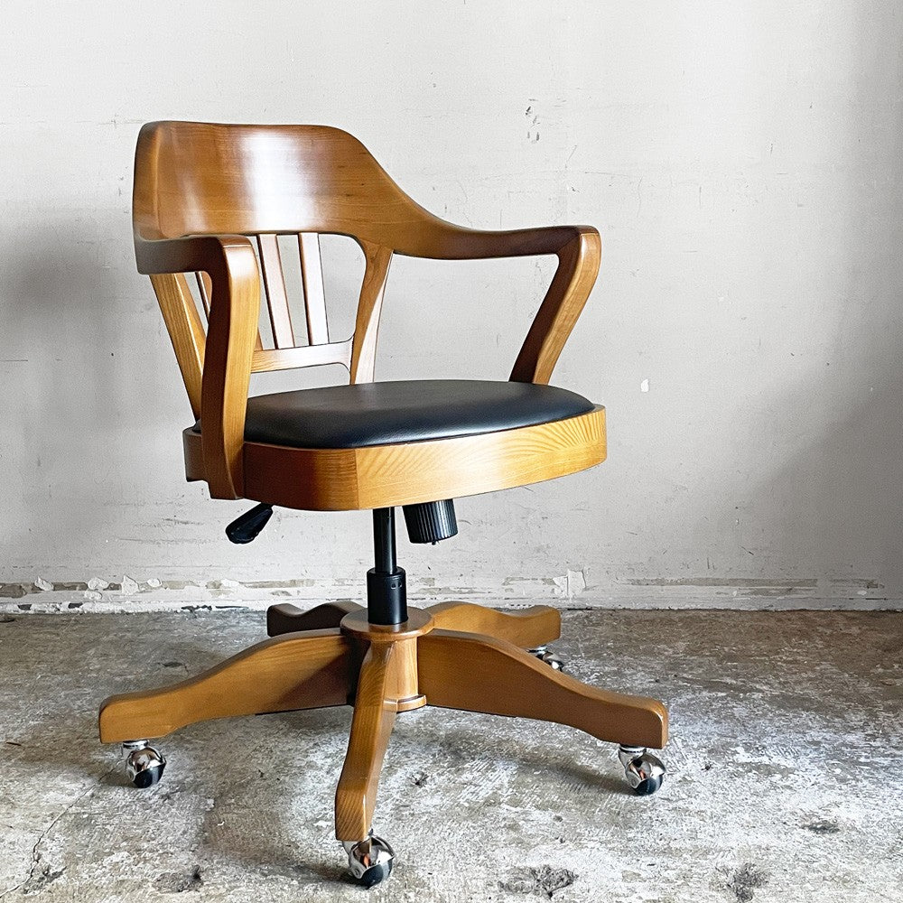 アクメファニチャー ACME Furniture ショーウォーカー SHAW-WALKER デスクチェア アームチェア アッシュ材 PVCレザー キャスター 昇降 リクライニング USビンテージスタイル ■