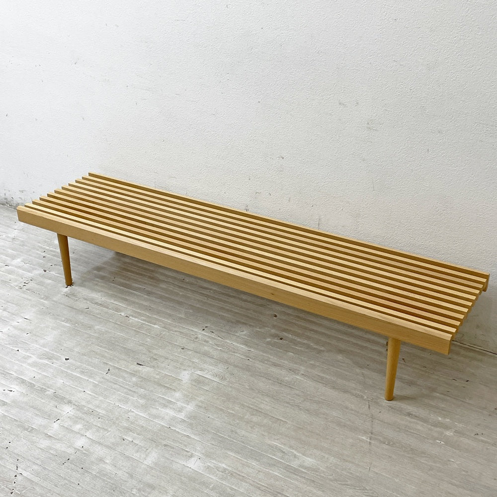 バニラ VANILLA オリジナル 826STANDARD ユニットシリーズ  UNIT  スラットベンチ SET-0191 ウッドレッグ W168cm ナチュラル ●