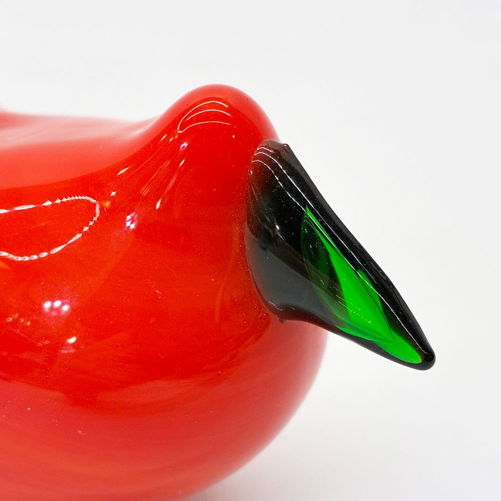 ヌータヤルヴィ Nuutajarvi バーズバイトイッカ Birds by Toikka シエッポ Sieppo レッド オイバ トイッカ Oiva Toikka イッタラバード 北欧雑貨 ビンテージ 希少 ★