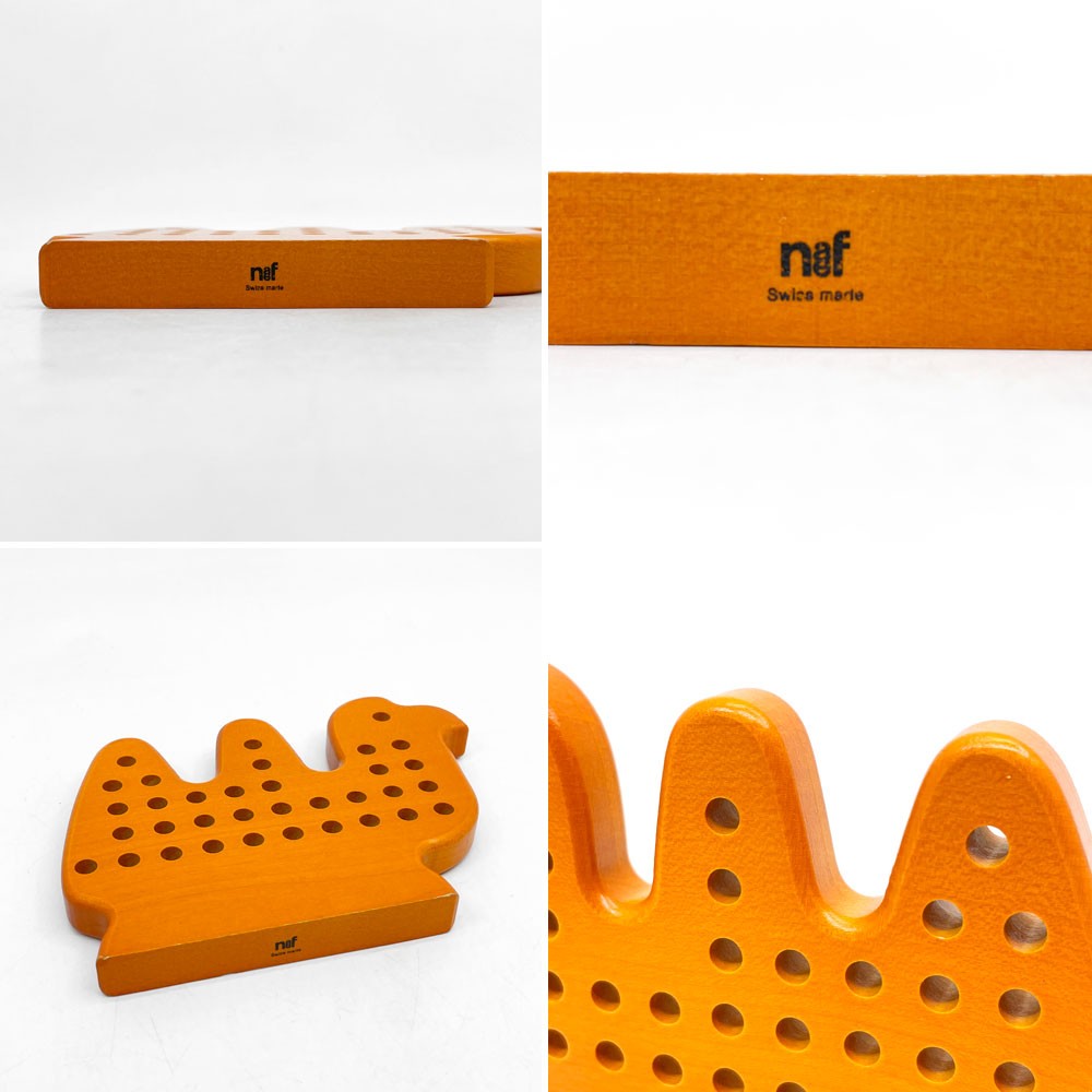 ネフ naef 紐通し ラクダ 木製玩具 オレンジ 1~2歳 幼児用 おもちゃ 紐欠品 ●