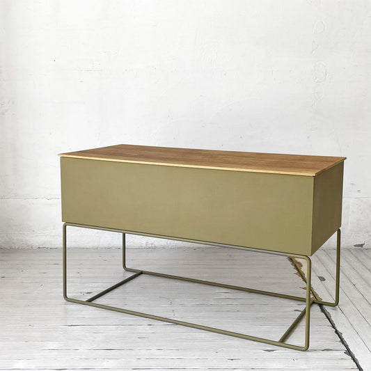 ファームリビング ferm LIVING プラントボックスラージ Plant Box Large 専用トレイ付 スチール×オーク オリーブ 参考価格￥69.300- ★