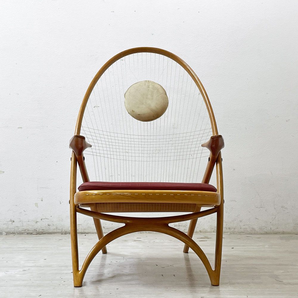 Sørn Horn + Niels Roth Andersen ラケットチェア Racquet Chair チェリー材 Helge Vestergaard Jensen デンマーク 北欧ビンテージ家具 ●