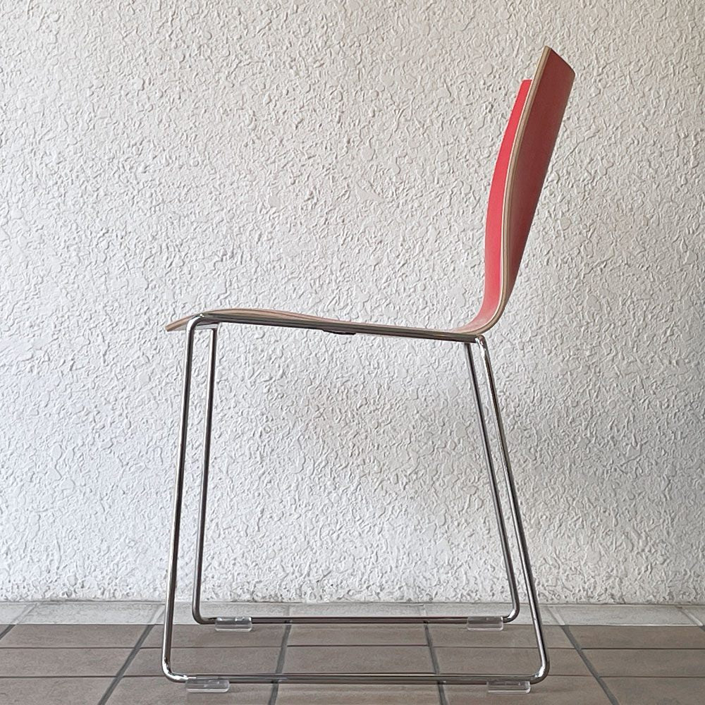 エンゲルブレヒト Engelbrechts チャリック CHAIRIK 107 ダイニングチェア スタッキング そり足 レッド 未使用品 デンマーク A ◇