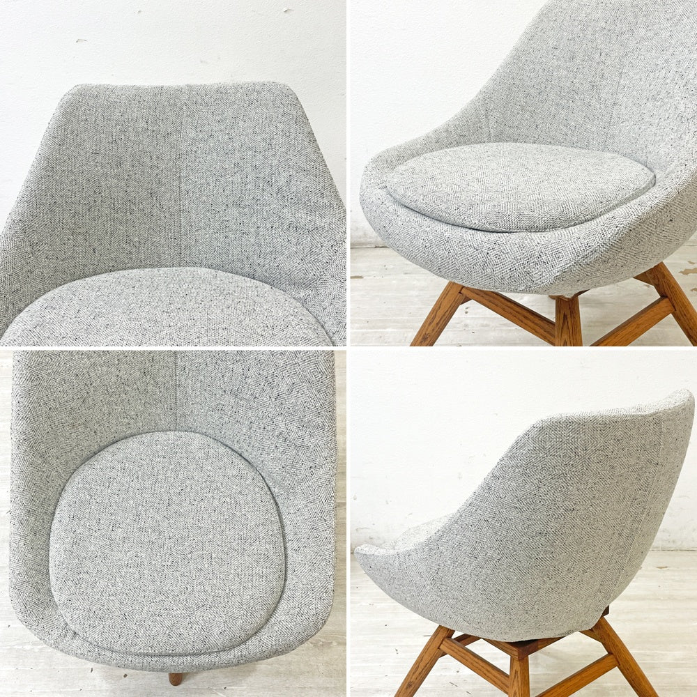 モモナチュラル Momo Natural モールドラウンドチェア MOLD ROUND M-ROUND CHAIR EM ダイニングチェア 回転式 オーク材 カバーリング仕様 定価￥49,000- ●
