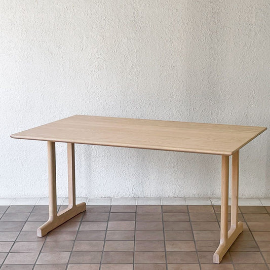 アクタス ACTUS スープ SOUP ダイニングテーブル オーク材 W150cm テーパー ミルク Tレッグ 廃番仕様 ◇