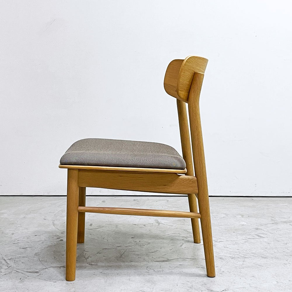 無印良品 MUJI 木製 リビングダイニング チェア 布座 オーク材プライウッド シンプルナチュラル C ●