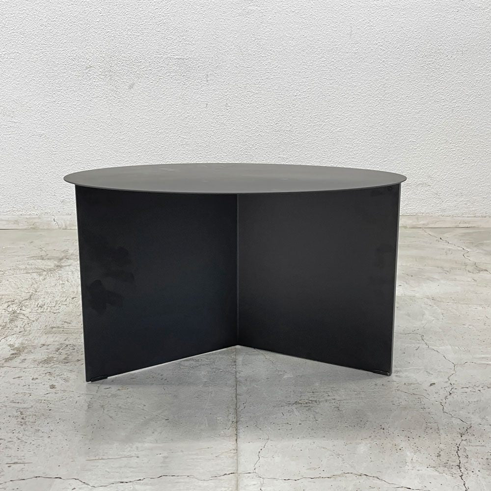 ヘイ HAY スリットテーブル SLIT TABLE XL サイドテーブル ラウンド Φ65cm ブラック スチール デンマーク 北欧家具 定価53,900円 〓