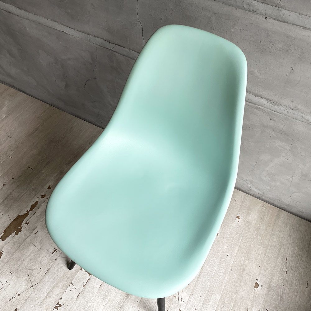 ハーマンミラー HermanMiller サイドシェルチェア ドゥエルレッグ DSW アクアスカイ × エボニー ポリプロピレン製 イームズ ミッドセンチュリー ♪