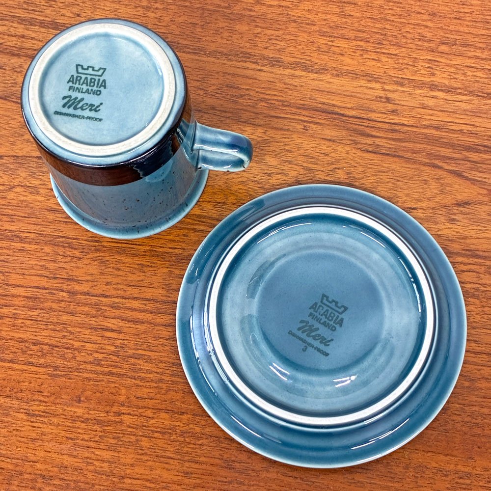 アラビア ARABIA メリ Meri ティーカップ＆ソーサー ウラ・プロコッペ Ulla Procope ビンテージ フィンランド 北欧食器 ◎