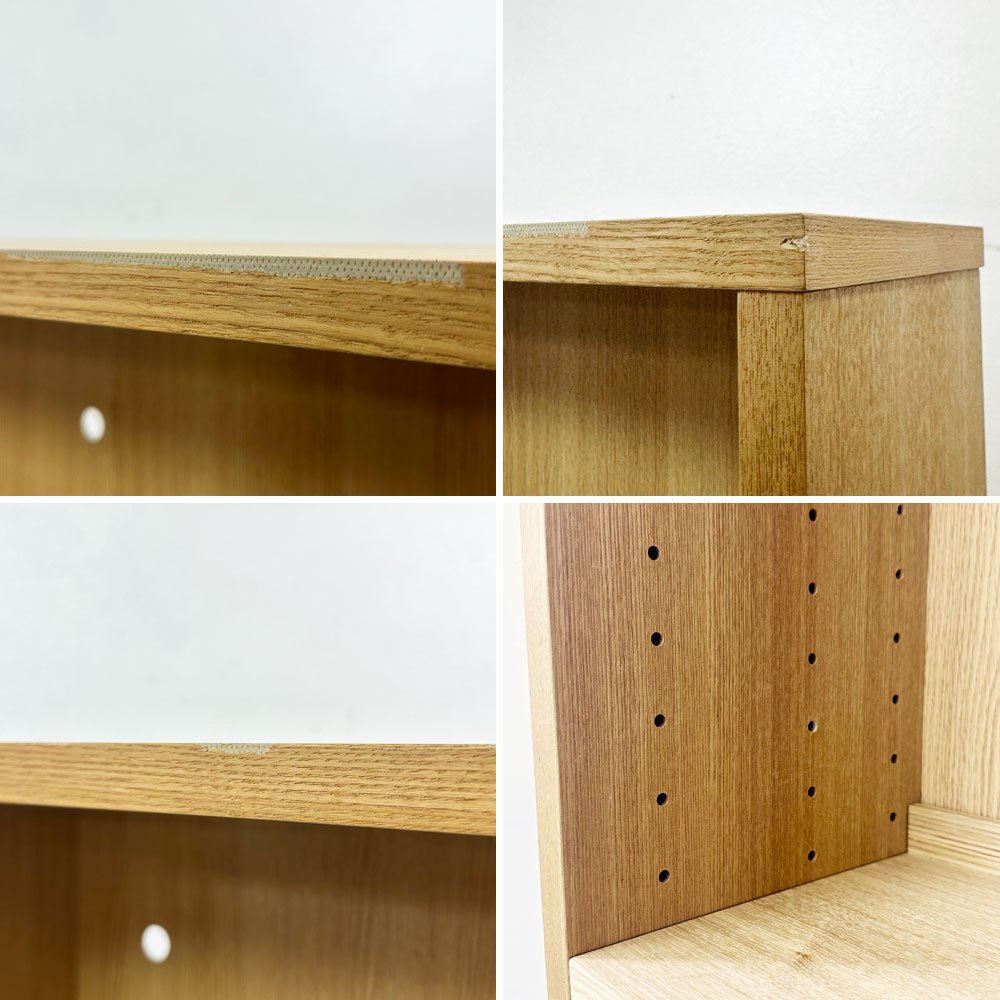 無印良品 MUJI オーク材 薄型ラック ワイド大 W80×D21×H175.5cm 6段 本棚 ブックシェルフ ●