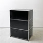 ユーエスエムハラー USMハラー USM Haller モジュラーファニチャー キャビネット シェルフ 1列3段 ドロップダウンドア×1 グラファイトブラック 鍵付き スイス モダン ●