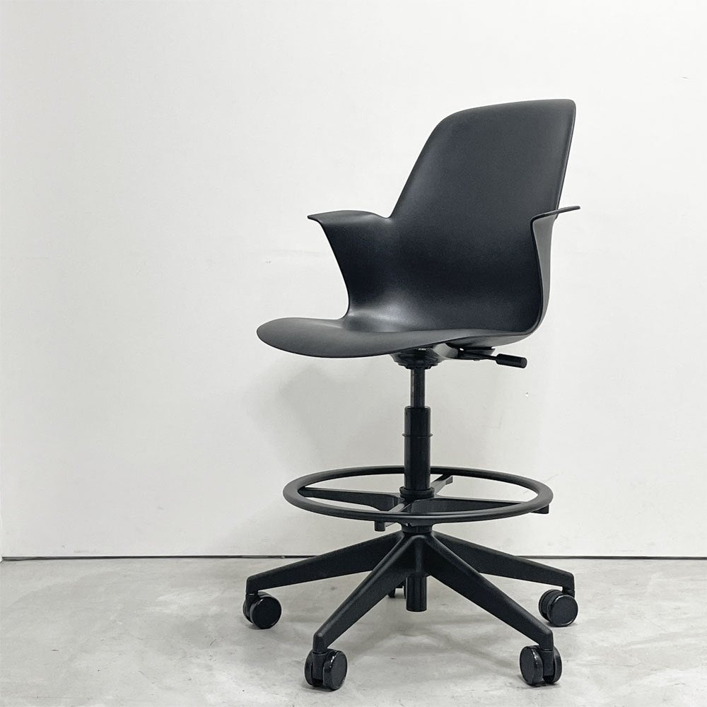 スチールケース Steelcase ノード ファイブスター スツール Node FIVE-STAR STOOL ハイチェア 製図チェア キャスター ブラック ●
