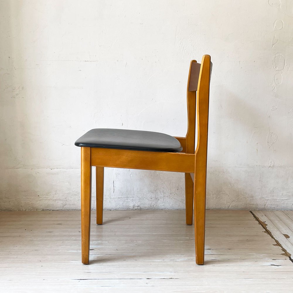 ネイサン ファニチャー Nathan Furniture イギリス ビンテージ UK Vintage ダイニングチェア チークプライッド×ビーチ材 PVCレザーシート B★