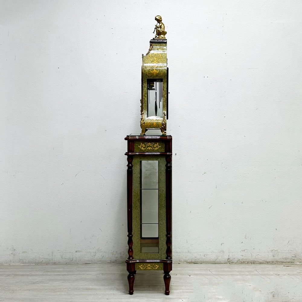 イタリア アルテム ARTEM 象嵌キャビネットクロック 303 ゼンマイ式置時計 ホールクロック ドイツムーブメント 現状品 ●