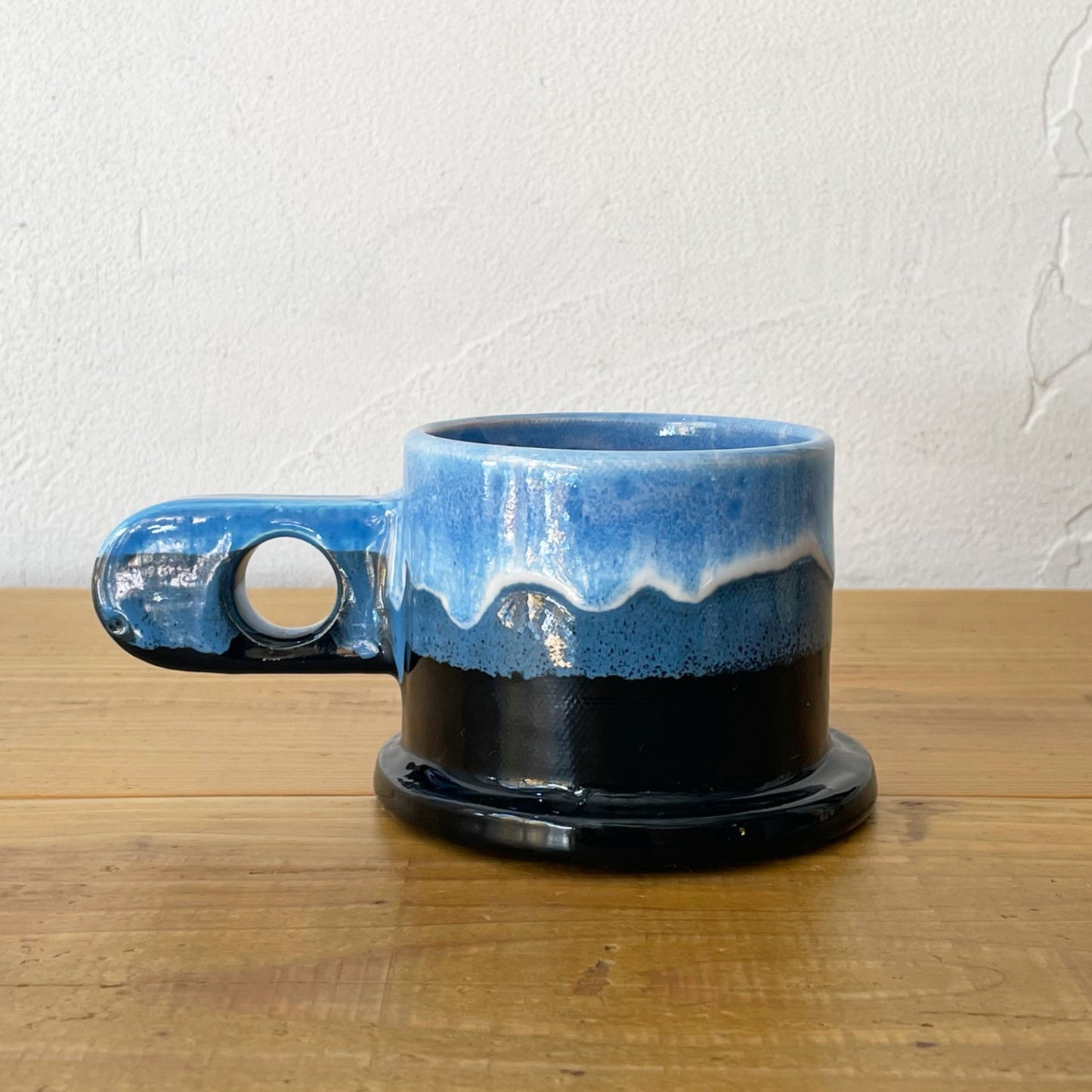エコ パーク ポッテリー Echo Park Pottery ピーター・シャイヤー Peter Shire マグカップ ブルー×ブラック ポストモダン ★